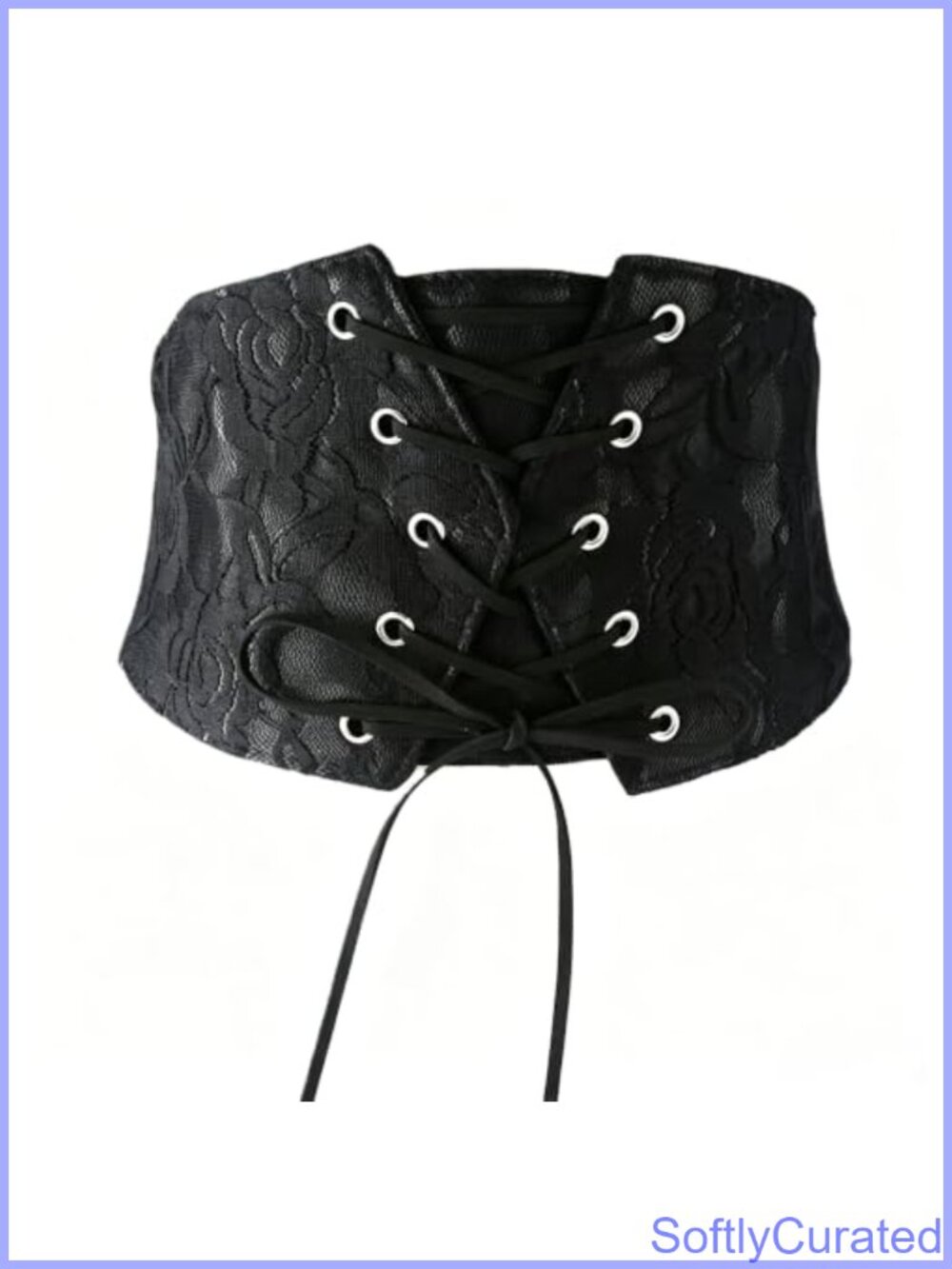 Floral Lace Corset Waist Belt Lace-Up Wide Vintage Waist Cincher